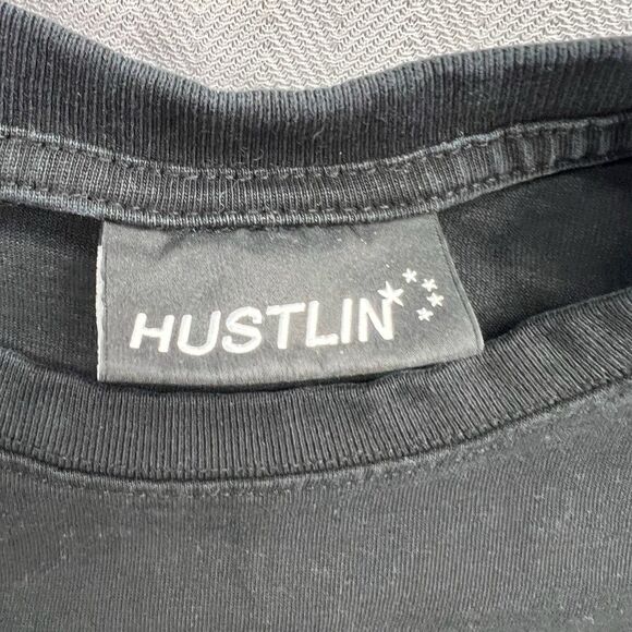 Hustlin Y2K Graphic Shirt Maine Coon Cat Size Small Black Retro Style Banger - Picture 3 of 8